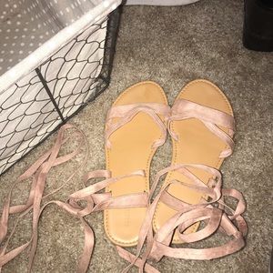 Tie up wrap around sandals